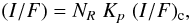 \begin{equation} \nonumber (I/F)= N_R \; K_p \;(I/F)_{\rm c} , \end{equation}