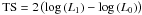 \hbox{${\rm TS}=2\left(\log \left(L_1\right)-\log \left(L_0\right)\right)$}