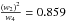 \hbox{$\tfrac{(w_2)^2}{w_4}= 0.859$}