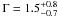 \hbox{$\Gamma=1.5^{+0.8}_{-0.7}$}
