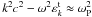 \hbox{$k^2c^2 - \omega ^2\varepsilon _{k}^{\rm t} \approx \omega _{\rm P}^2 $}
