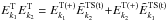 \hbox{$E_{k_1 }^{\rm T} E_{k_2 }^{\rm T} = E_{k_1 }^{\rm T( + )} \tilde {E}_{k_2 }^{\rm TS(t)} { + }E_{k_2 }^{\rm T( + )} \tilde {E}_{k_1 }^{\rm TS(t)} $}