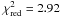 \hbox{$\chi^2_{\rm red}=2.92$}