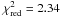 \hbox{$\chi^2_{\rm red}=2.34$}
