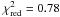 \hbox{$\chi^2_{\rm red}=0.78$}