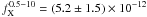 \hbox{$f_{\rm X}^{0.5-10}= (5.2 \pm 1.5)\times 10^{-12}$}