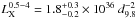 \hbox{$L_{\rm X}^{0.5-4}=1.8_{-0.2}^{+0.3}\times 10^{36}~d_{9.8}^{-2}$}