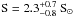 \hbox{$\mathrm{S}=2.3_{-0.8}^{+0.7}~\mathrm{S}_{\odot}$}