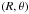 \hbox{$\left(R,\theta\right)$}