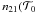 \hbox{$n_{21}({\cal{T}}_{\rm 0}$}