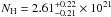 \hbox{$\nh=2.61_{-0.21}^{+0.22}\times10^{21}$}