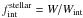 \hbox{$f^{\mathrm{stellar}}_{\mathrm{int}}=W / W_{\mathrm{int}}$}