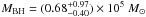 \hbox{$\mmbh=(0.68^{+0.97}_{-0.40}) \times 10^5~\msun$}