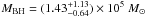 \hbox{$\mmbh =(1.43^{+1.13}_{-0.64}) \times 10^5~\msun$}