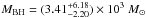 \hbox{$\mmbh=(3.41^{+6.18}_{-2.20}) \times 10^3~\msun$}