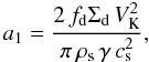 \appendix \setcounter{section}{1} \begin{equation} a_1 = \frac{2\, f_\mathrm{d} \Sigdust \, V_\mathrm{K}^2}{\pi \, \rhos\,\gamma\,\csound^2}, \label{eq:app_a_drift} \end{equation}