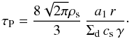 \appendix \setcounter{section}{1} \begin{equation} \tau_\mathrm{P} = \frac{8\sqrt{2\pi}\rhos}{3}\, \frac{a_1\,r}{\Sigdust\,\csound\,\gamma}\cdot \label{eq:app_sweepup_planetesimals} \end{equation}