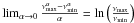 \hbox{$\lim _{\alpha \rightarrow 0} \frac{\nu_{\max}^\alpha -\nu_{\min}^\alpha}{\alpha} = \ln \left(\frac{\nu_{\max}}{\nu _{\min}}\right)$}