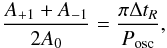 \begin{equation} {{A_{+1} + A_{-1}}\over{2 A_0}} = {{\pi \Delta t_R} \over {P_{\rm osc}}}, \end{equation}