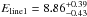 \hbox{$E_{\rm line1}=8.86_{-0.43}^{+0.39}$}