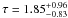 \hbox{$\tau=1.85_{-0.83}^{+0.96}$}