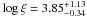 \hbox{$\log\xi=3.85_{-0.34}^{+1.13}$}