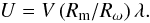 \begin{equation} U = V \, (R_{\rm m}/R_\omega) \, \lambda. \label{est} \end{equation}