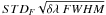 \hbox{$STD_F \sqrt{\delta \lambda \ FWHM}\,$}