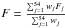 \hbox{$F = \frac{\sum_{j=1}^{54} w_j F_j}{\sum_{j=1}^{54} w_j}$}