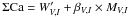 \hbox{$\Sigma {\rm Ca} = W'_{V,I} + \beta_{V,I}\times M_{V,I}$}