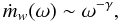 \begin{equation} \dot m_{w}(\omega)\sim \omega^{-\gamma}, \end{equation}
