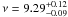 \hbox{$\nu=9.29_{-0.09}^{+0.12}$}