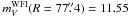 \hbox{$m_{V}^{\rm WFI}(R=77\farcs4)=11.55$}