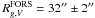 \hbox{$R_{g,V}^{\rm FORS} = 32'' \pm 2''$}