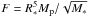 \hbox{$F = R_*^5 M_{\rm p} / \sqrt{M_*}$}