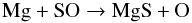\begin{equation} \label{mg1} {\rm Mg + SO} \rightarrow {\rm MgS + O} \end{equation}