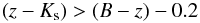 \begin{equation} \label{eq:sbzk} \left(z - K_{\rm s}\right) > (B-z)-0.2 \end{equation}