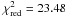 \hbox{$\chi^2_{\rm red}=23.48$}