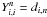 \hbox{$Y_{i,i}^n=d_{i,n}$}