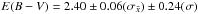\hbox{$E(B-V) =2.40\pm 0.06(\sigma_{\bar{x}}) \pm 0.24 (\sigma)$}