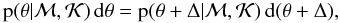 \appendix \setcounter{section}{1} \begin{equation} \pPri{\param}\ddd\param = \pPri{\param+\Delta}\ddd(\param+\Delta), \end{equation}