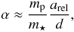 \begin{equation} \alpha \approx \frac{\PMmP}{\PMmS}\frac{\PMaRel}{\PMd},\label{eq_AM_semiamp_general} \end{equation}
