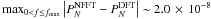 \hbox{$\max_{0 < f \le f_\mathrm{max}} \left|P_N^\mathrm{NFFT} - P_N^\mathrm{DFT}\right| \sim 2.0\, \times\, 10^{-8}$}