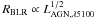 \hbox{$R_{{\rm BLR}} \propto L_{{\rm AGN,\lambda 5100}}^{1/2}$}