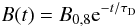 \begin{equation} B(t)=B_\mathrm{0,8} {\rm e}^{-t/\tau_\mathrm{D}} \end{equation}