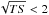 \hbox{$\sqrt{TS} < 2$}
