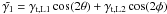 \hbox{$\tilde{\gamma_1}=\gamma_{{\rm t},\rm L1}\cos(2\theta)+\gamma_{{\rm t},\rm L2}\cos(2\phi)$}