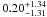 \hbox{$0.20^{+1.34}_{-1.31}$}