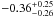 \hbox{$-0.36^{+0.25}_{-0.26}$}