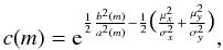 \appendix \setcounter{section}{3} \begin{equation} c(m)={\rm e}^{\frac{1}{2}\frac{b^2(m)}{a^2(m)}-\frac{1}{2}\big(\frac{\mu^2_x}{\sigma^2_x}+\frac{\mu^2_y}{\sigma^2_y} \big)}, \end{equation}